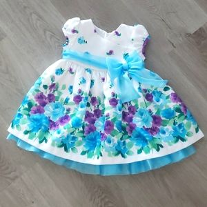 Bonnie Baby floral dress with bow detail 18m